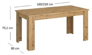 Rozkládací stůl 160/210 dub artisan Ayson