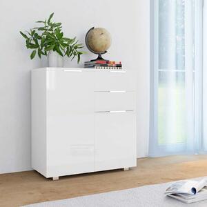 Příborník bílý s vysokým leskem 71x35x80 cm kompozitní dřevo 283715