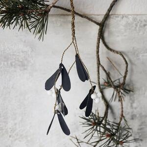 Dekorativní kovové jmelí Mistletoe Black Mini