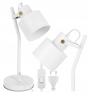 Bílá stolní lampa E27, nastavitelná, IP20, šířka 15 cm, výška 38 cm