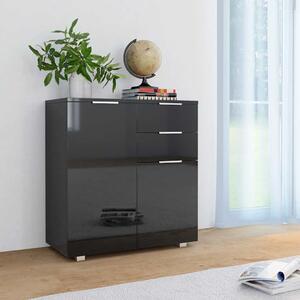 Příborník černý s vysokým leskem 71x35x80 cm kompozitní dřevo 283716