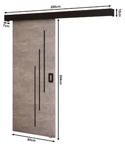 Posuvné dveře 90 cm Bethany V (beton + černá matná). 1043494