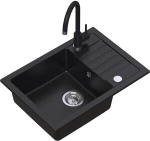 Ruvetti Tito Compact dřez s baterií a příslušenstvím černá/černá LP_3200-TC6244BC_W