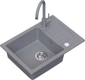 Ruvetti Tito Compact dřez s baterií a příslušenstvím šedá/ LP_3200-TC6244GR_W