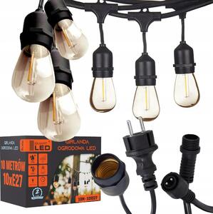 LED Venkovní dekorační řetěz 10xE27/1W/230V 10,94 m IP44 černá