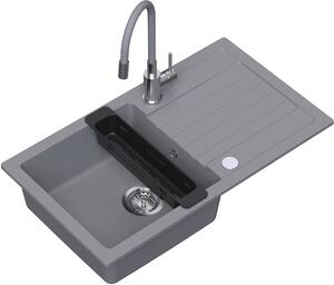 Ruvetti Natu Maxi dřez s baterií a příslušenstvím šedá/ocel LP_3200-NM7744GR_W