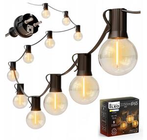 LED Venkovní dekorační řetěz 25xE12/1W/230V 17,5 m IP65 černá