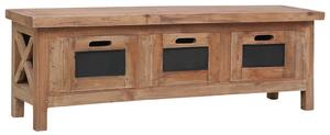 TV stolek se 3 zásuvkami 120 x 30 x 40 cm masivní mahagon 283913