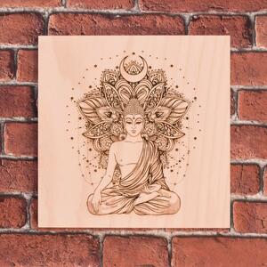 DUBLEZ | Buddha v mandale - 3D obraz na zeď