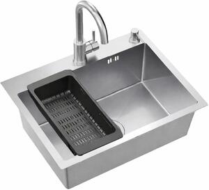Ruvetti Look dřez s baterií a příslušenstvím ocel/ocel LPLOOK605200BSF