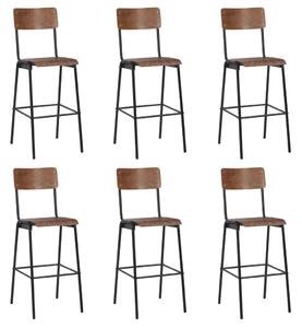 Barové židle 6 ks masivní překližka a ocel