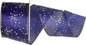 Vánoční stuha BLUE SKY tmavě modrá 40mm x 2m (15,-Kč/m)