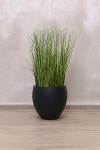 Kulatý květináč PLUTO, sklolaminát, výška 30 cm, antracit