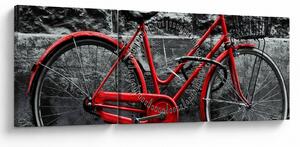 Obraz - Historický bicykl (s hodinami) (90x30 cm)