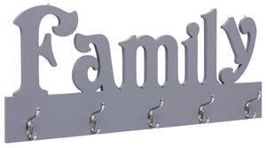 Nástěnný věšák FAMILY šedý 74 x 29,5 cm 284246