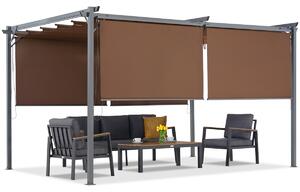 Hnědá terasová pergola s roletami La Palma 3x3 Garden Point