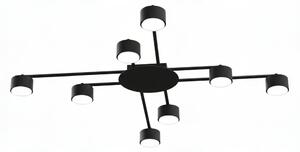 Černé přisazené bodové svítidlo GX53, 8 spotů, nastavitelné, IP20