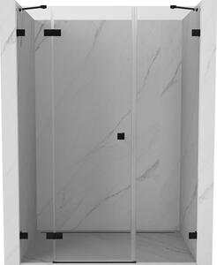 Mexen Lunar, levé otočné sprchové dveře 125 cm, čiré sklo, černý profil, 834S-125-050-70-00-L