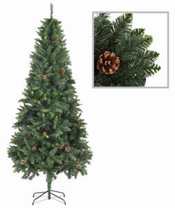 Umělý vánoční stromek se šiškami zelený 210 cm 284316
