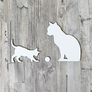 DUBLEZ | Dřevěná nálepka na zeď - 2 kočky