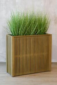 Dřevěný květináč ELEMENTO, dřevo, výška 75 cm, s kolečky, hnědý