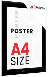 Plakátový rám A4 OWZ – černý, zacvakávací, FRAME_A4BK