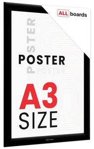 Plakátový rám A3 OWZ – černý, zacvakávací, FRAME_A3BK