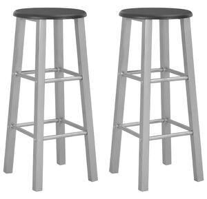 Barové stoličky 2 ks stříbrné MDF 284410