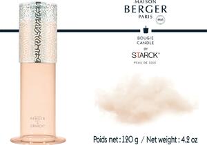 Starck svícen + svíčka Peau de Soie/Hedvábná tvář 120g růžová - Maison Berger Paris