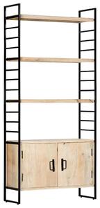 4patrová knihovna 80 x 30 x 180 cm masivní mangovníkové dřevo 284421