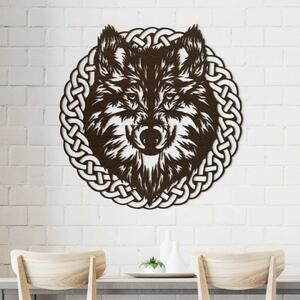 DUBLEZ | Dřevěný obraz na stěnu - Vlk v rámu