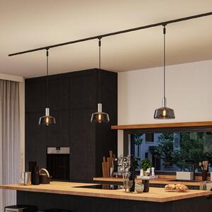 Paulmann URail stínidlo na lampu Neila 2Easy, Ø 23 cm, kouřové sklo, Hliník / šedá / zinek, Obývací pokoj / jídelna, Sklo, Moderní