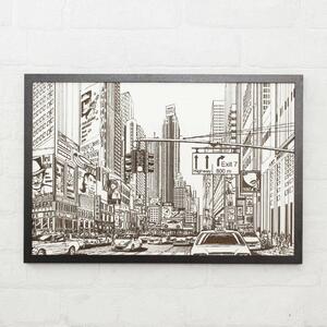 DUBLEZ | Gravírovaný obraz na stěnu - New York, Times Square