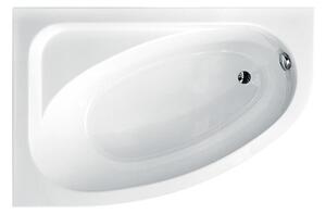 Besco Akrylátová asymetrická vana Cornea 140x80 (150x100) Barva: Bílá, Rozměry (cm): 140x80, Orientace: Levá