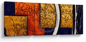 Obraz abstrakce (s hodinami) (90x30 cm)