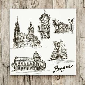 DUBLEZ | Praha - gravírovaný 3D obraz na zeď ze dřeva