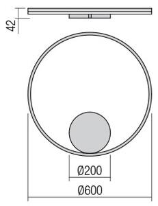 Redo 01-1704-TRIAC Orbit indirect, nástěnné/stropní kruhové svítidlo, 42W LED 3000K, stmívatelné TRIAC, bílá, prům. 60cm