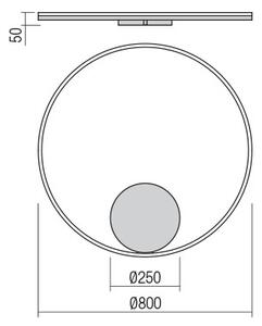 REDO Group 01-1707-TRIAC Orbit direct, nástěnné/stropní kruhové svítidlo, 55W LED 3000K, stmívatelné TRIAC, bronz, prům. 80cm