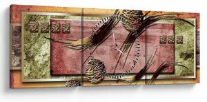 Abstraktní obraz (s hodinami) (90x30 cm)