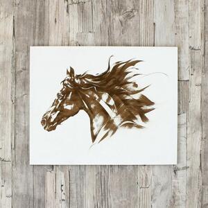 DUBLEZ | Dřevěný gravírovaný obraz na stěnu - Kůň