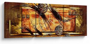 Obraz abstrakce (s hodinami) (90x30 cm)