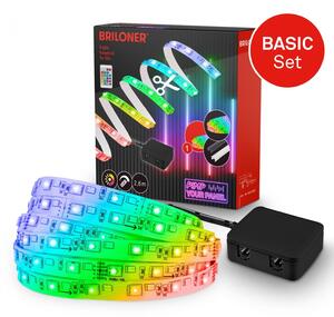 BRI 8022252 Startovací sada RGB LED pásek pro nástěnné panely – 260cm, dálkový ovladač, vč. rozbočovače - BRILONER