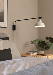 Eglo 43843 MATLOCK - Nástěnná lampa s kabelem do zásuvky, 1 x E27, 80cm od zdi (Nástěnná vintage lampa v šedé a černé barvě)