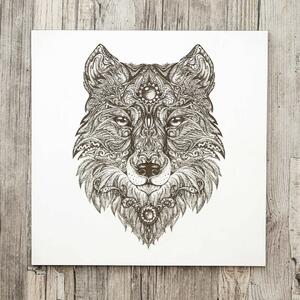 DUBLEZ | Luxusní dřevěný obraz ze dřeva - Vlk