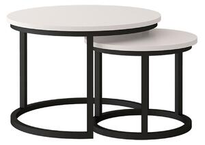 Konferenční stolek Toronto 50x42 + 70x46 černý / bílý Idczak meble