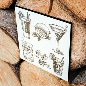 DUBLEZ | Levný dřevěný obraz do kuchyně - Drinky