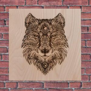 DUBLEZ | Luxusní dřevěný obraz ze dřeva - Vlk