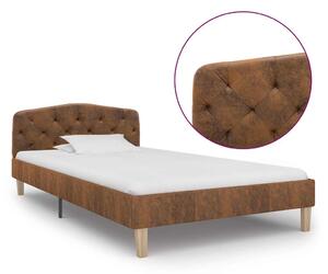 Rám postele hnědý umělá broušená kůže 90 x 200 cm 284936