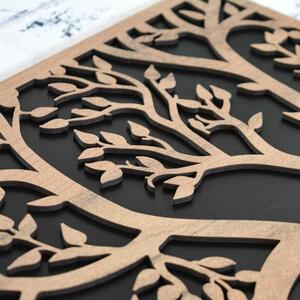 DUBLEZ | Dřevěná dekorace do bytu - strom v rámu