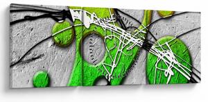 Abstraktní obraz (s hodinami) (90x30 cm)
